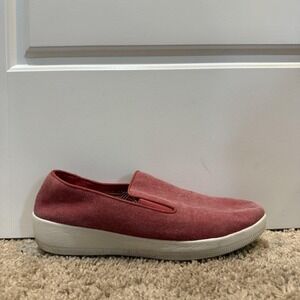 FitFlop Shoes Womens Size 7 Pink Suede Slip On Comfort Casual Supercomff Loafers